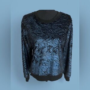 NWOT Black/blue sweater